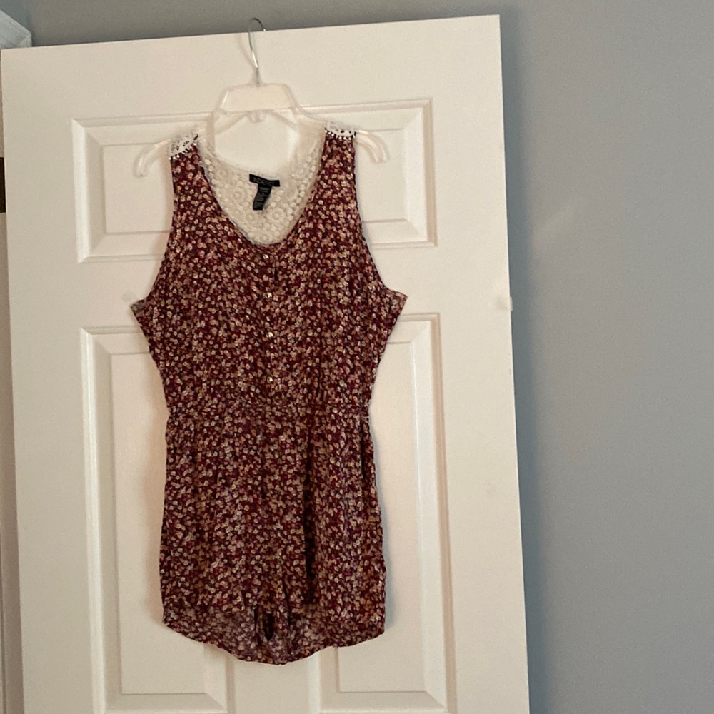 Maroon Floral Romper